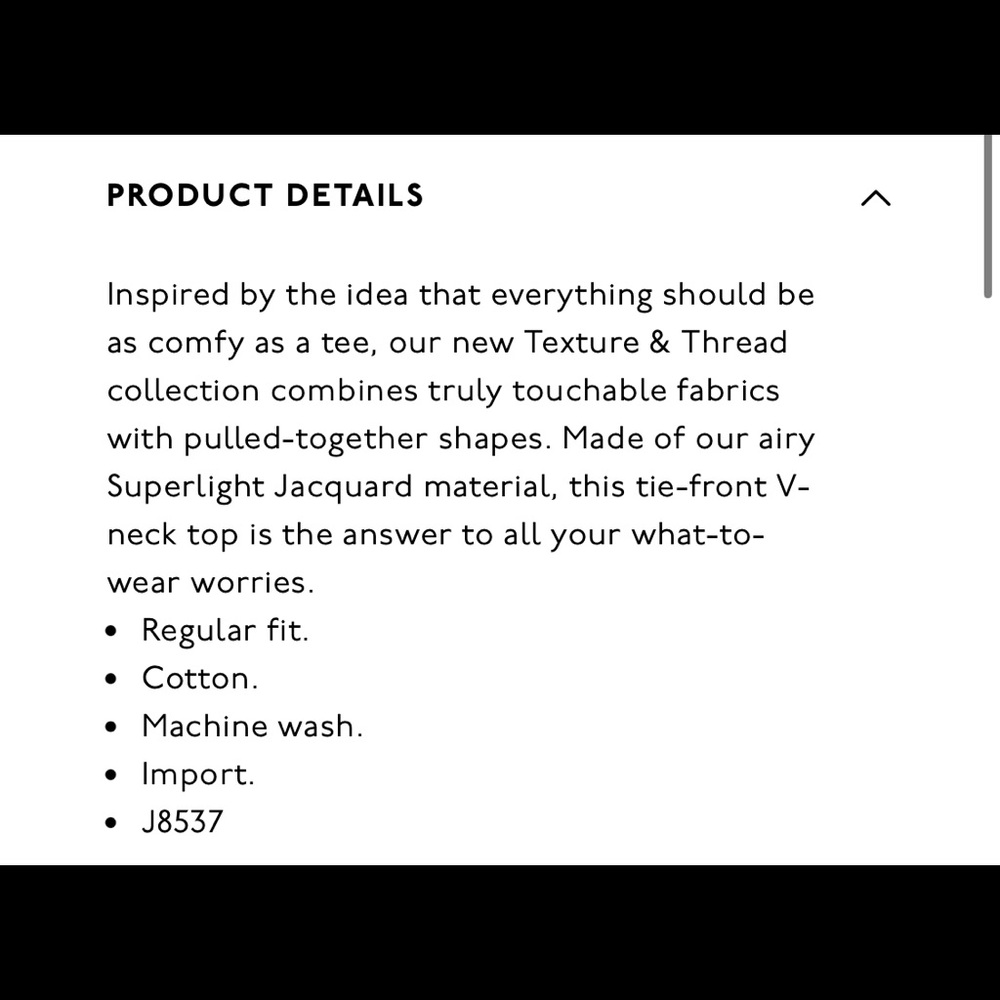 Madewell Texture & Thread V-Neck Modern Tie-Front Top - Picture 2 of 2